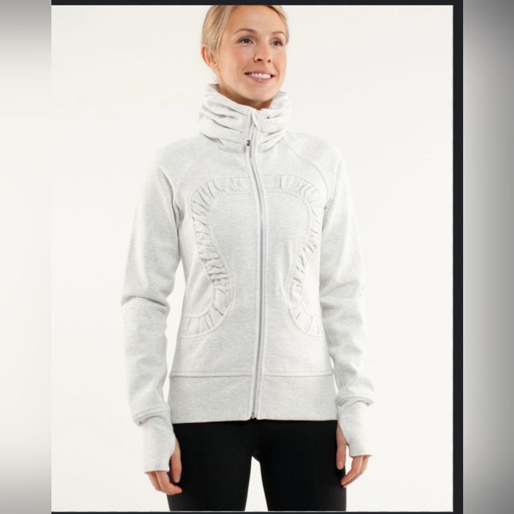 Lululemon Cuddled Up Jacket Heathered White Size 8